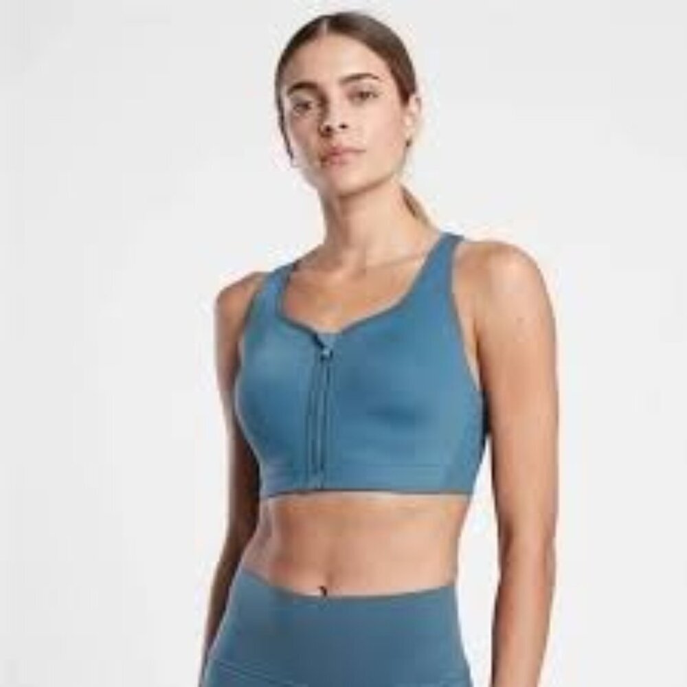 ATHLETA ADVANCE‎ ZIP FRONT BRA 32DD NEW WITH TAG